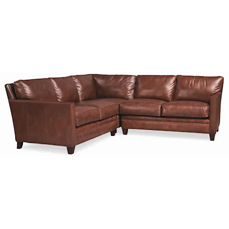 Leather Sectional with Track Arms